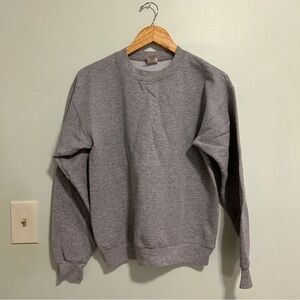 Hanes Gray Crewneck Sweater Soft Cotton Blend